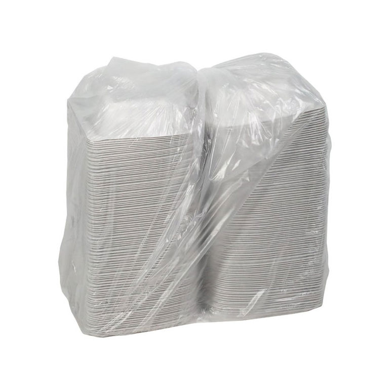 Hinged White Plastic Container w/ Lid