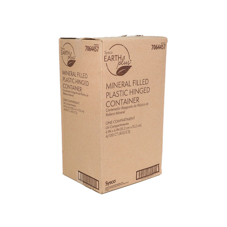 Hinged White Plastic Container w/ Lid