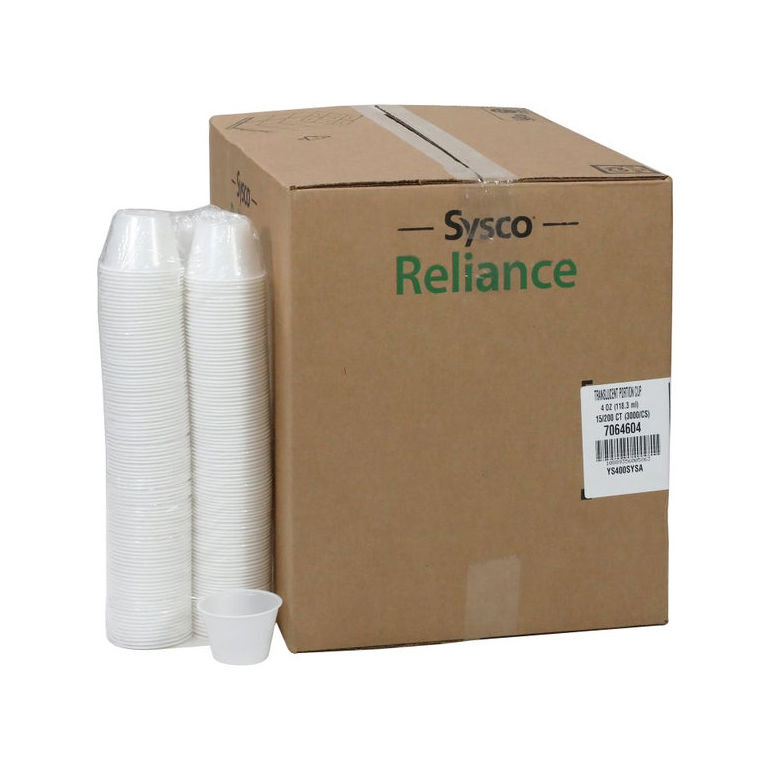 Cup Plastic Translucent Portion 4 Ounce