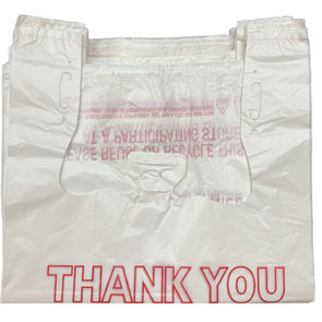 Thank You T Shirt Bags pk. of 1000 White 11.5x6.5x21 12 Micr Thank You T Shirt Bags pk. of 1000 White 11.5x6.5x21 12 Micr