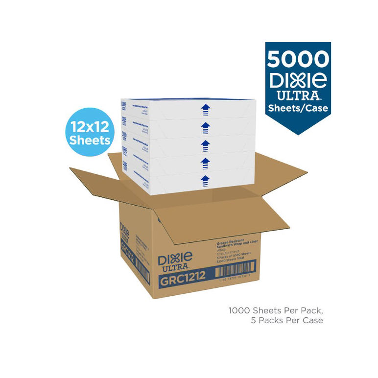 Wrap Paper White Grease Resistant 12 X 12 5/10