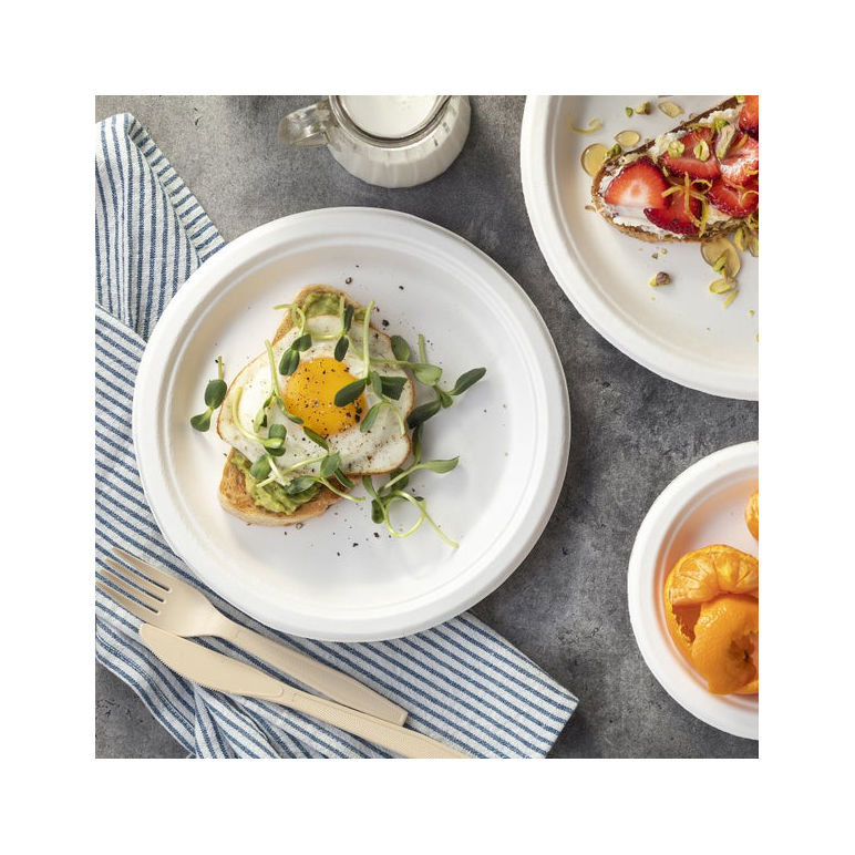 Plate Paper Fiber 9” Pfas Not Intentionally Added Compostabl