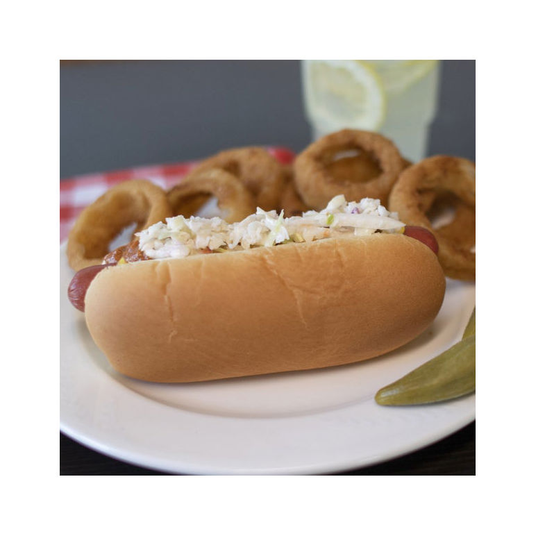 Bun Hot Dog White 5.5 Inches Hinged