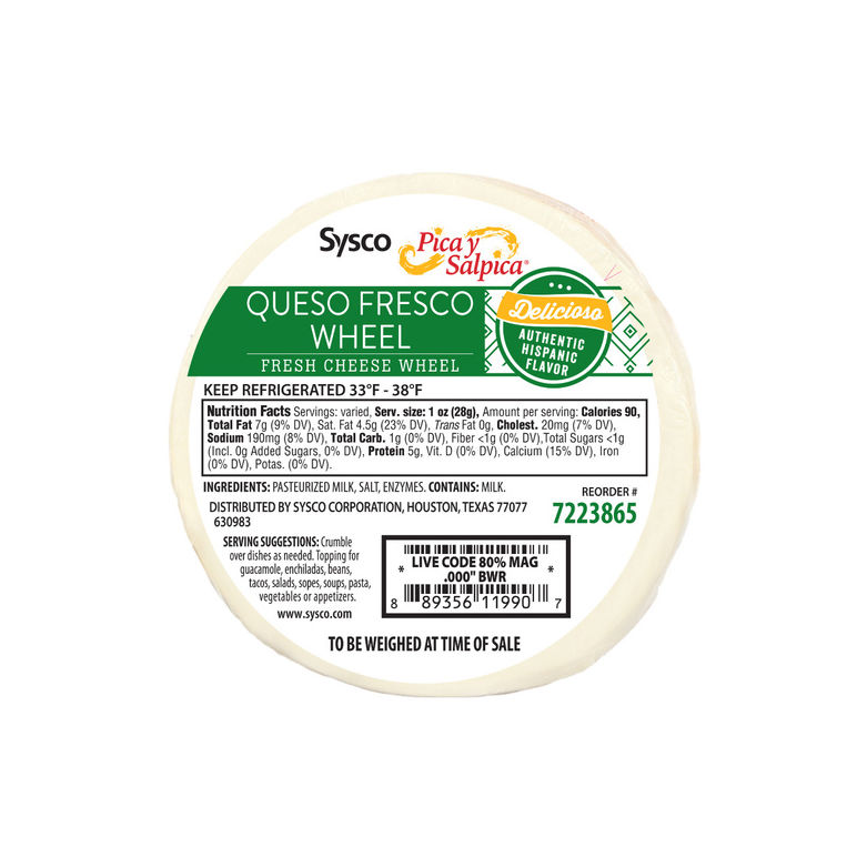 Cheese Queso Fresco Wheel 5 Pounds