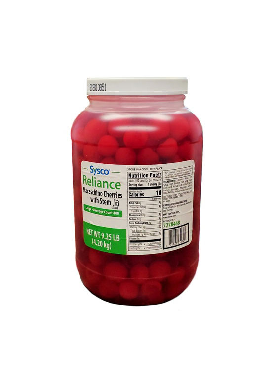 Cherry Maraschino Stems Large In Plastic Container