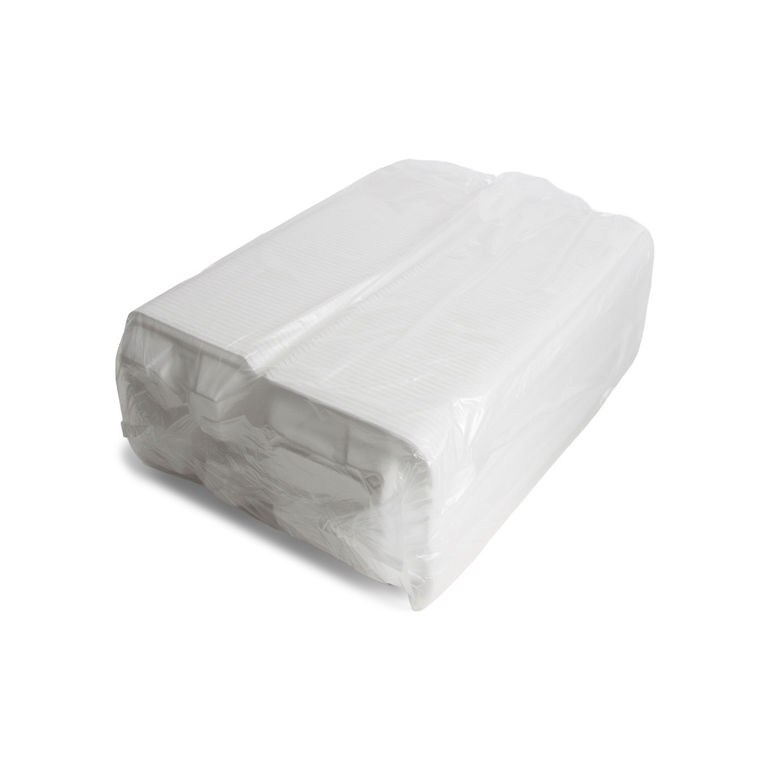 Container Foam Hinged 3 Compartment Double Tab
