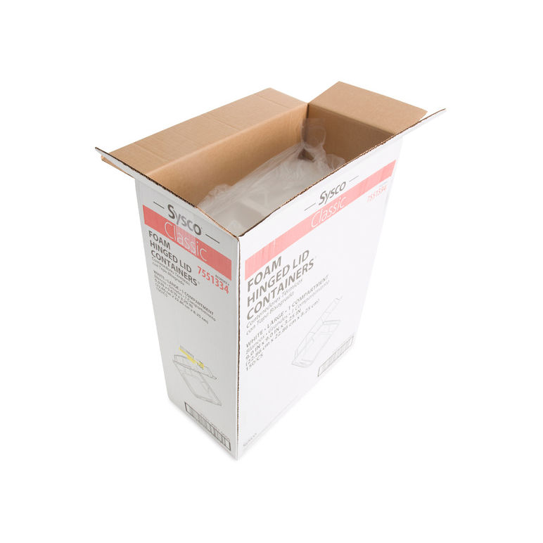 Container Foam Hinged 1 Compartment Double Tab