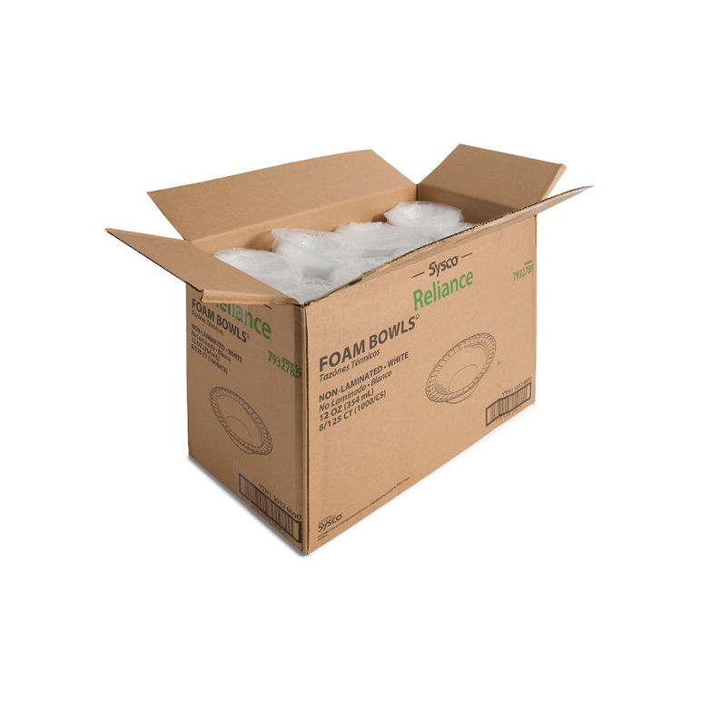 Bowl Foam Unlaminated White 12 Ounce