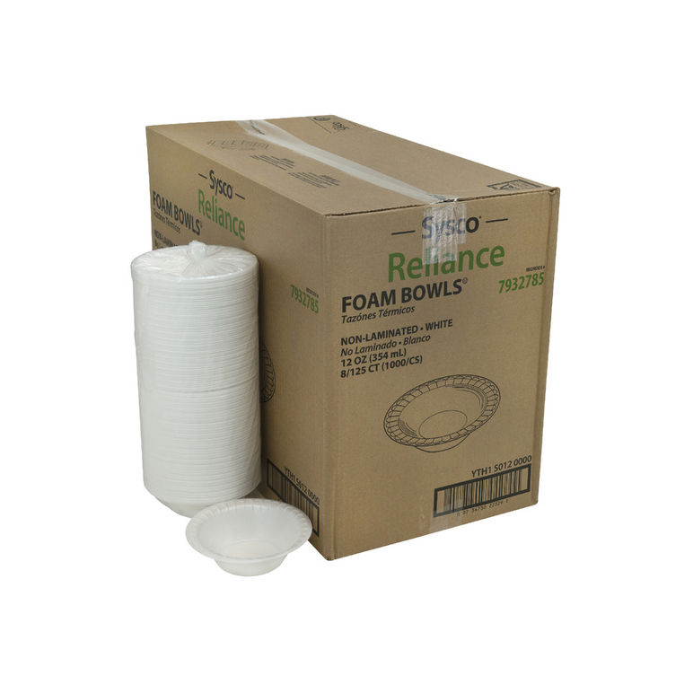 Bowl Foam Unlaminated White 12 Ounce