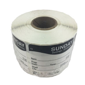Label Roll Sunday Repostionable