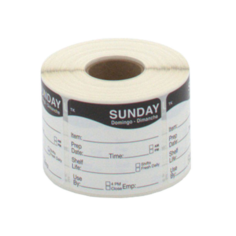 Label Roll Sunday Repostionable