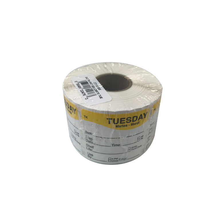 Label Roll Tuesday Repostionable