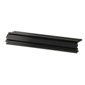 Straw Plastic Unwrapped Jumbo Black 7.75 Inch
