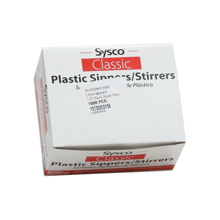Stirrer Plastic Straw Black 5.25