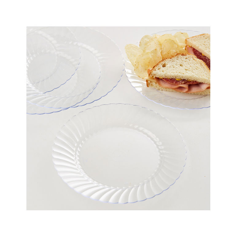 Plate Plastic Clear 9 Inch Ridged Classicware