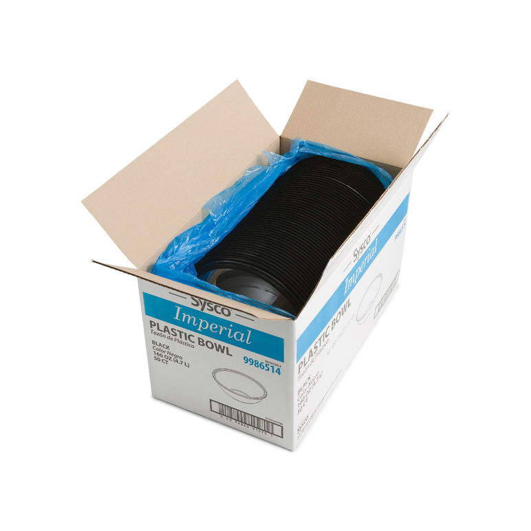 Bowl Plastic Black Pet 160 Ounce