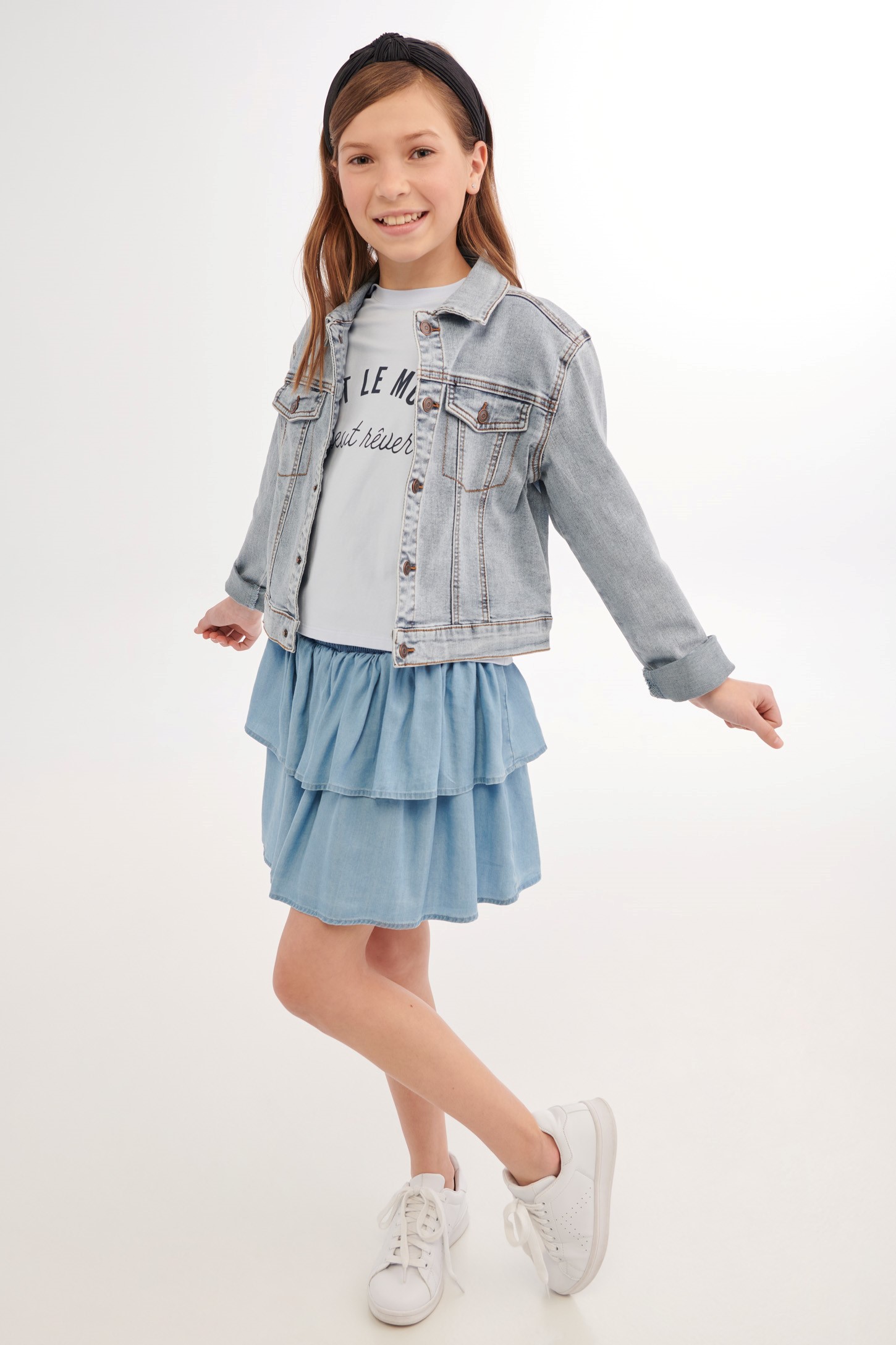 Jupe courte étagée Ado fille Aubainerie