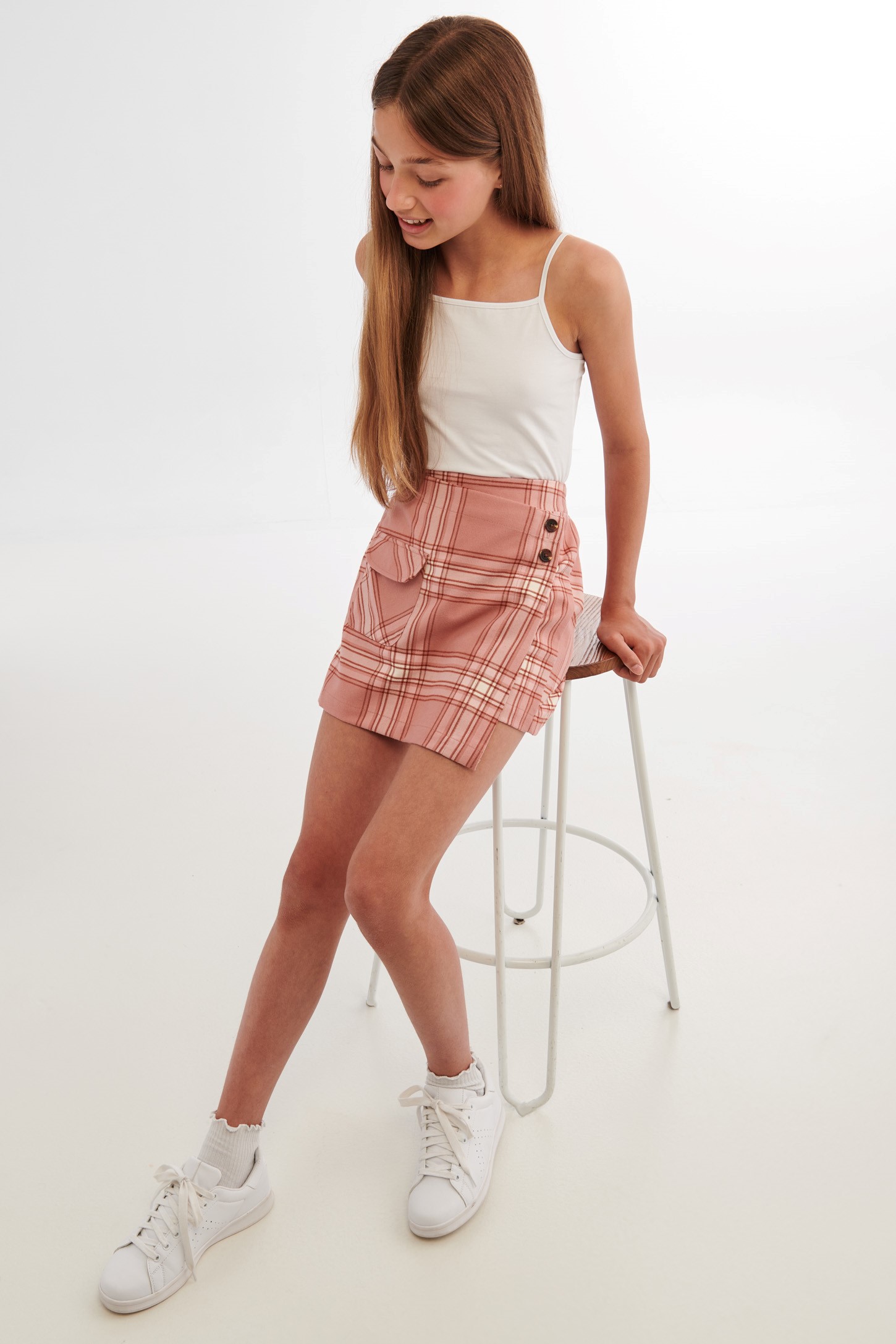 Plaid skort Teenage girl Aubainerie
