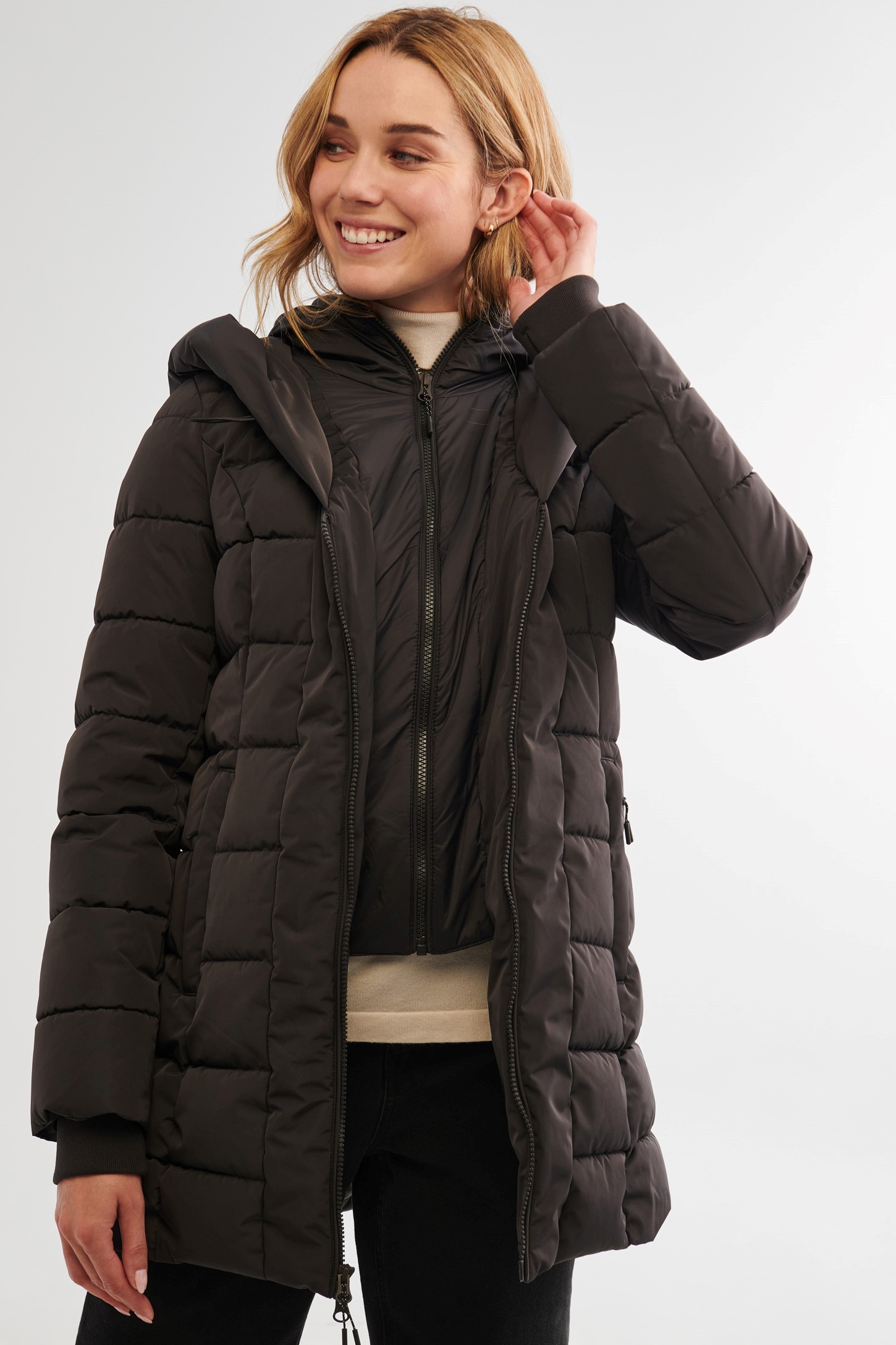 Lara - manteau d'hiver matelassé avec capuche