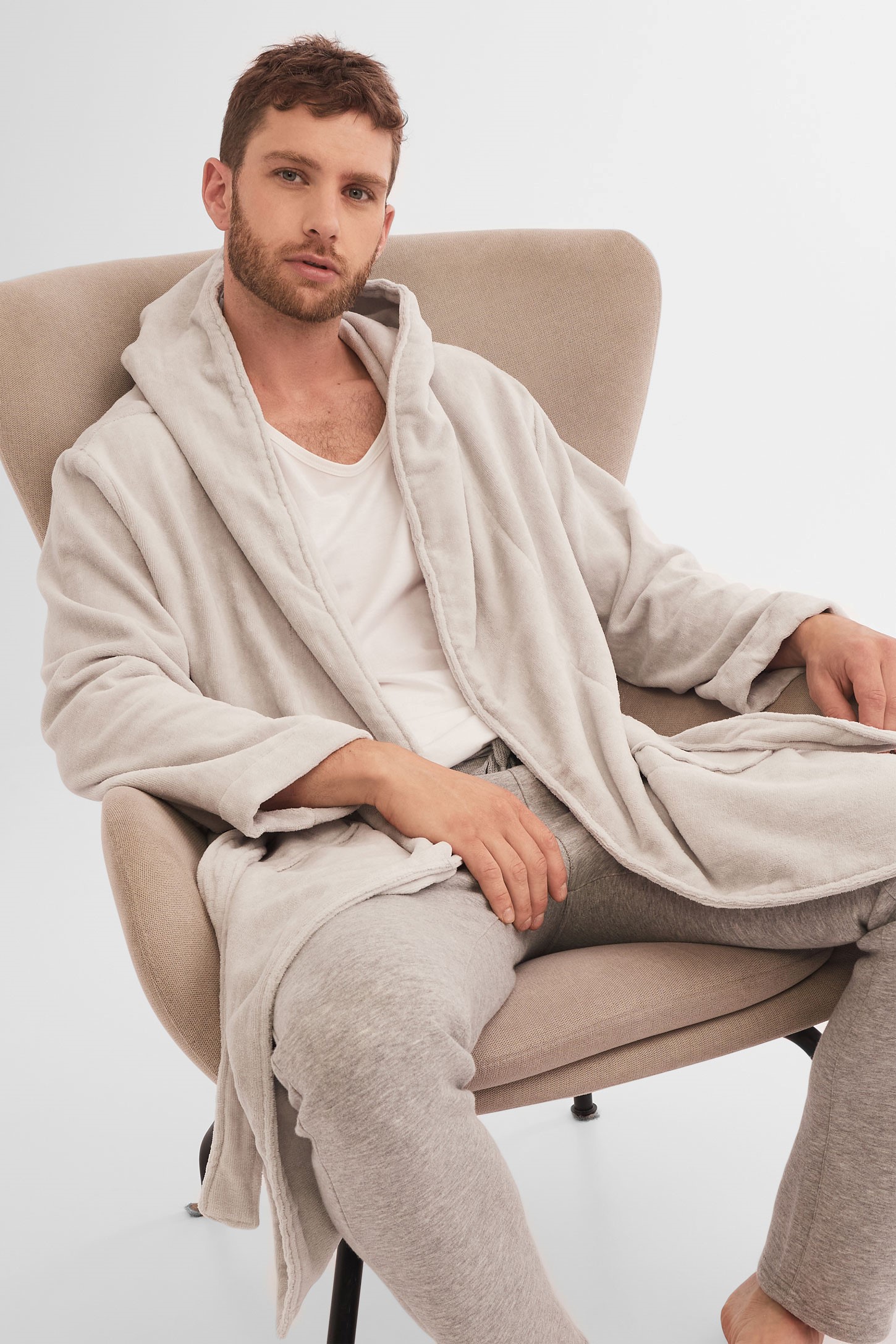 Robe de chambre en peluche Homme Aubainerie
