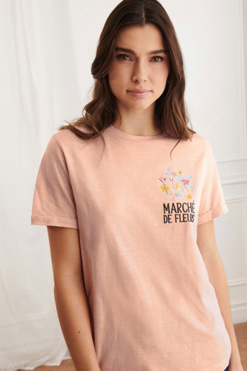 T-shirt en coton imprimé - Femme