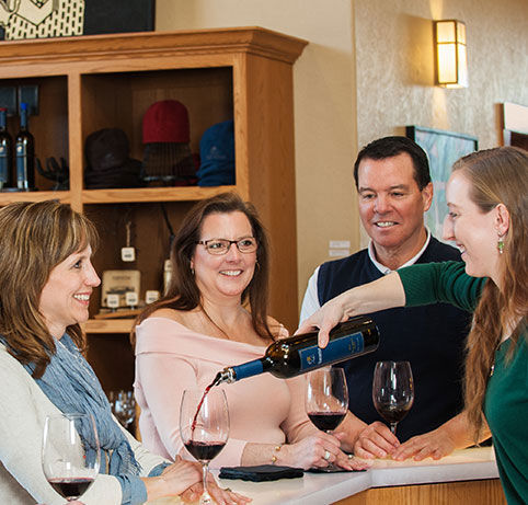 Group of people doing a tasting