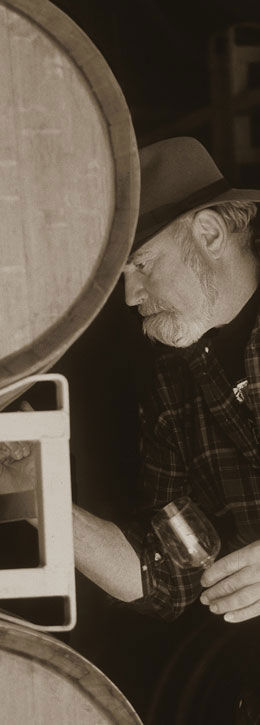 Dick Erath in the barrel room