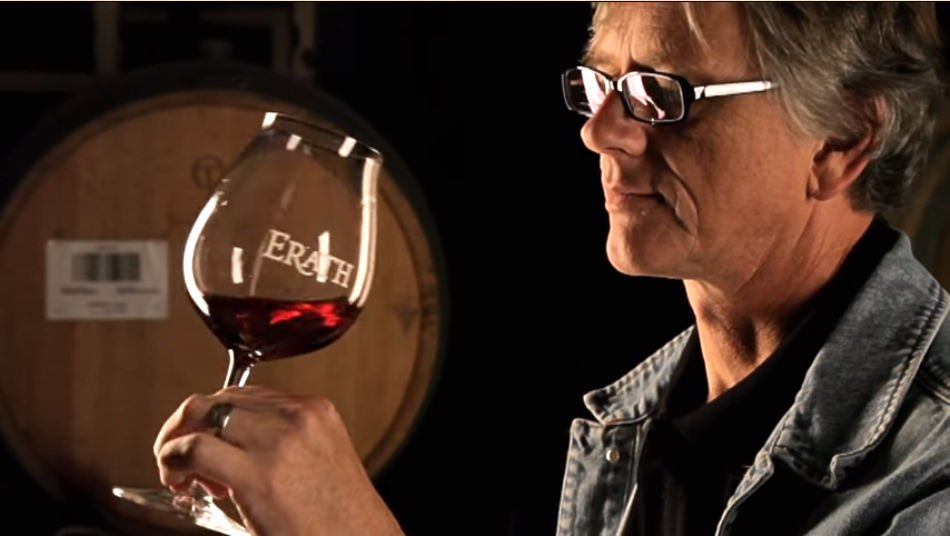 Winemaker Gary Horner holding a glass of wine
