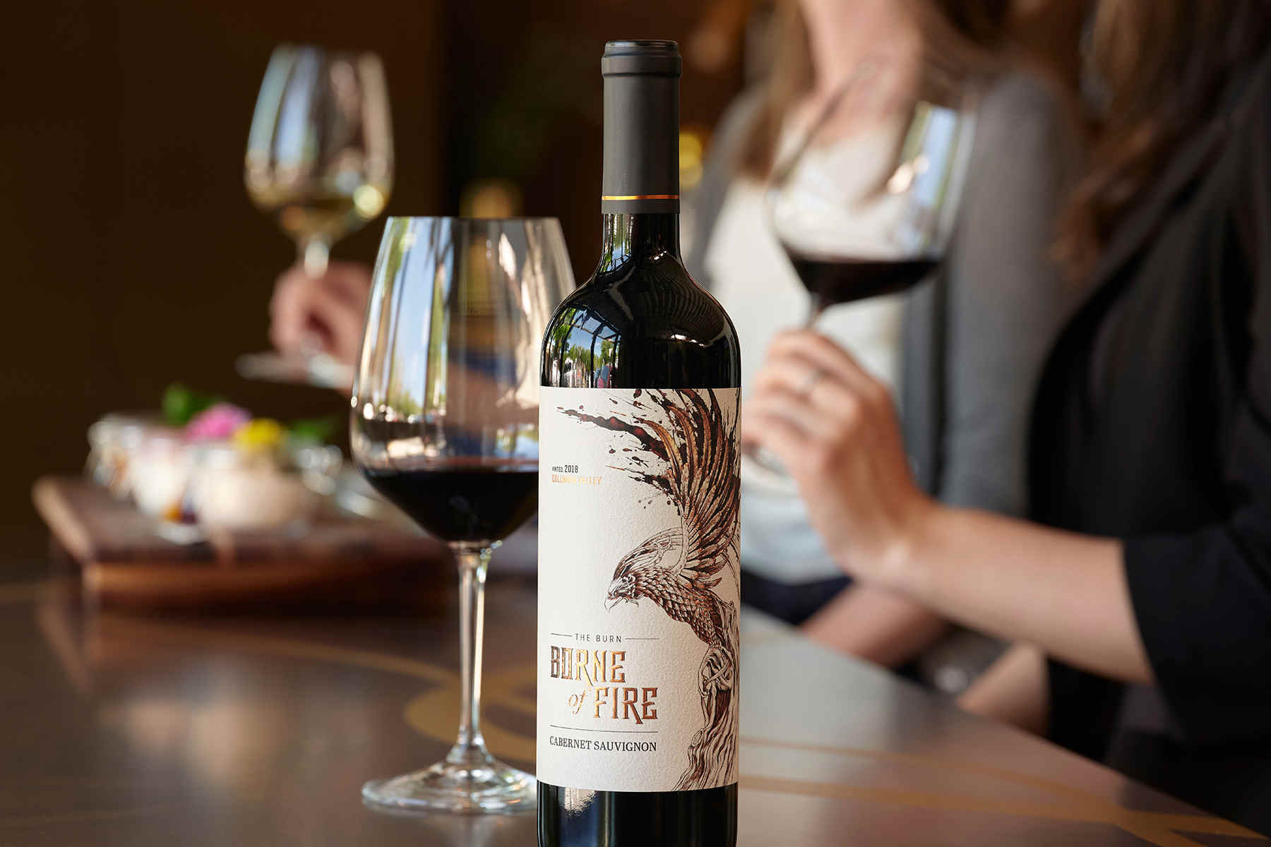 wine bottle and glass