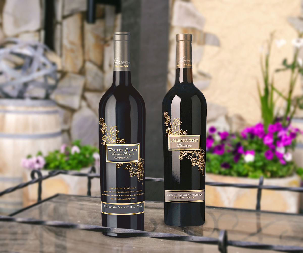 Reserve wine bottles on a table