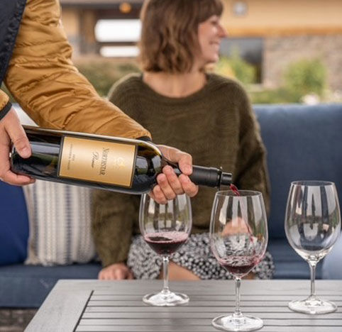 Outdoor tasting of Premier Merlot
