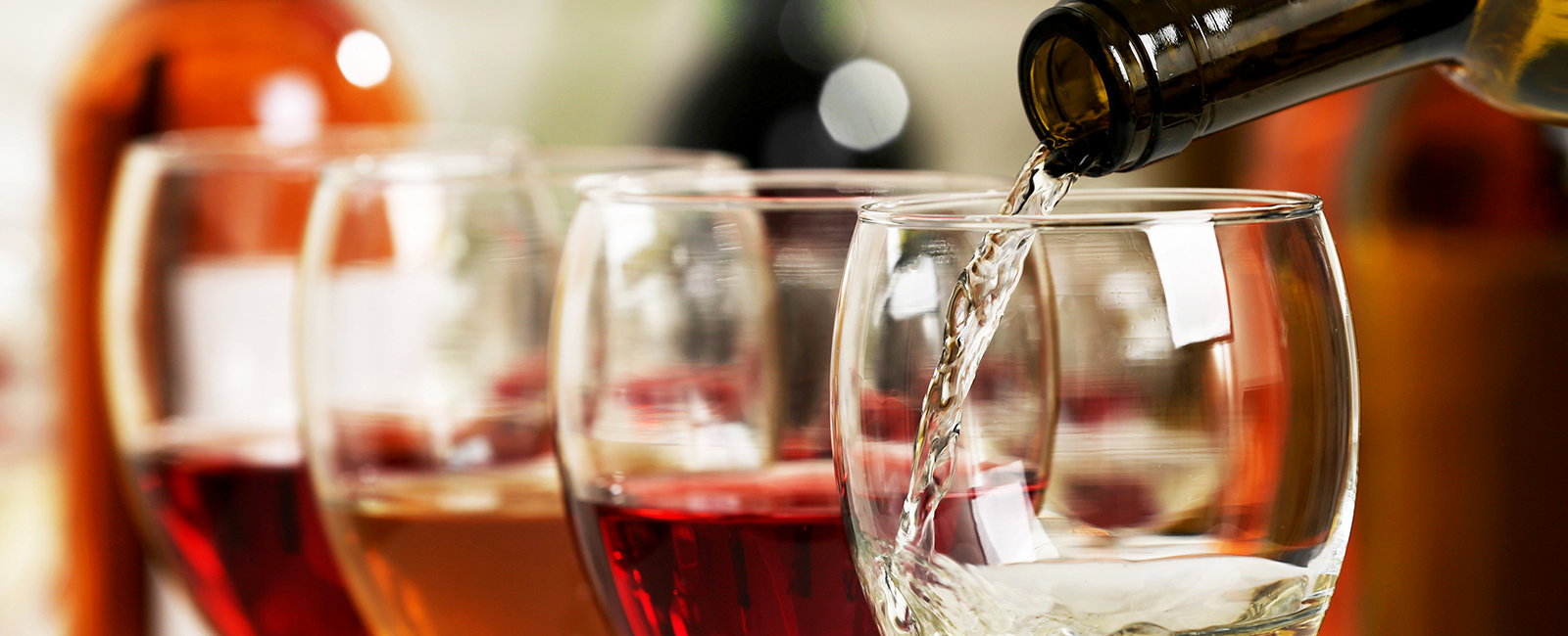 Wine Pouring in Wine Glass