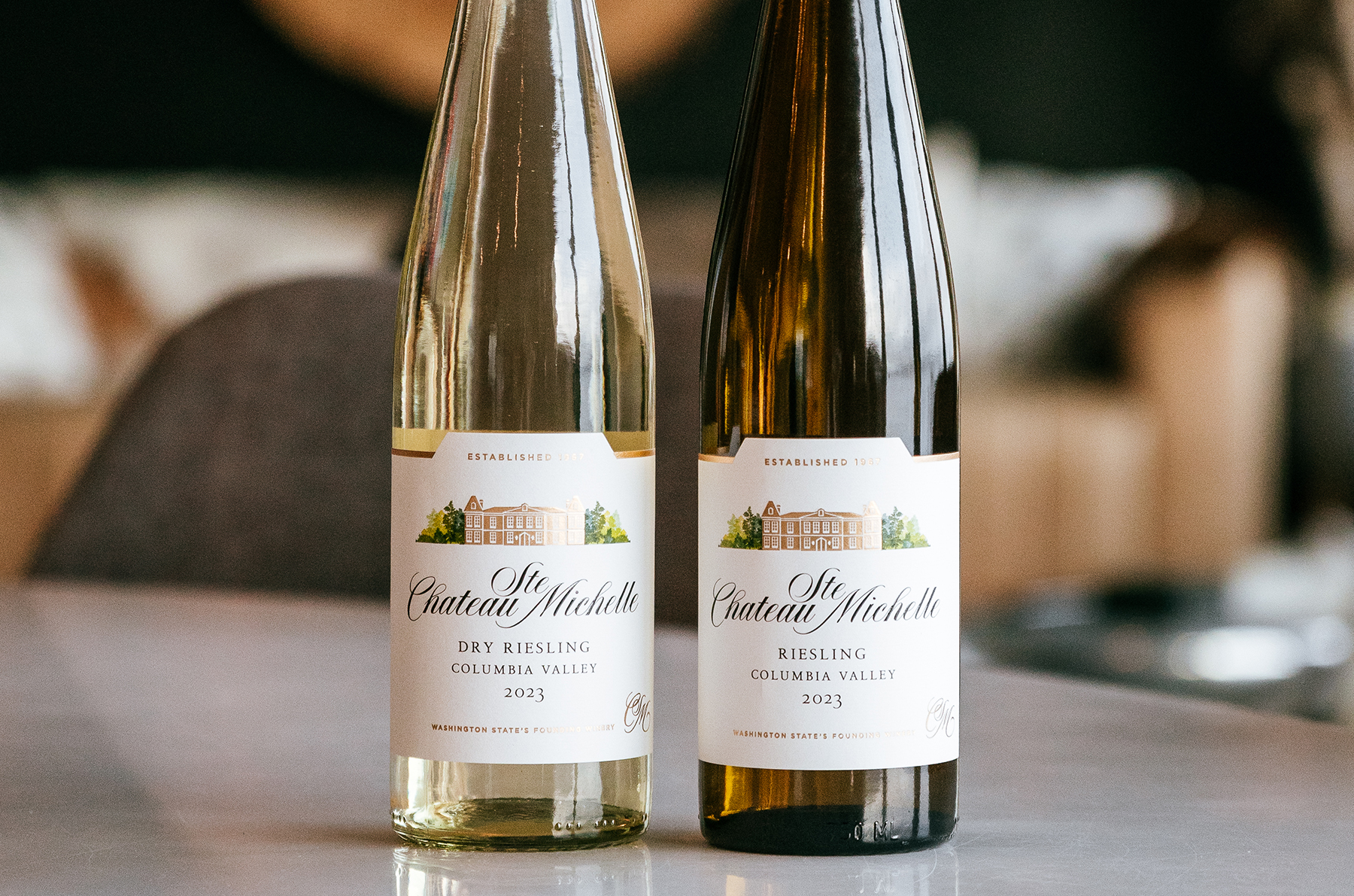 Bottles of Chateau Ste. Michelle Rieslings