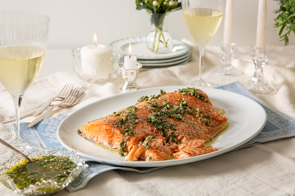 Roasted Salmon with French Herb Chimichurri
