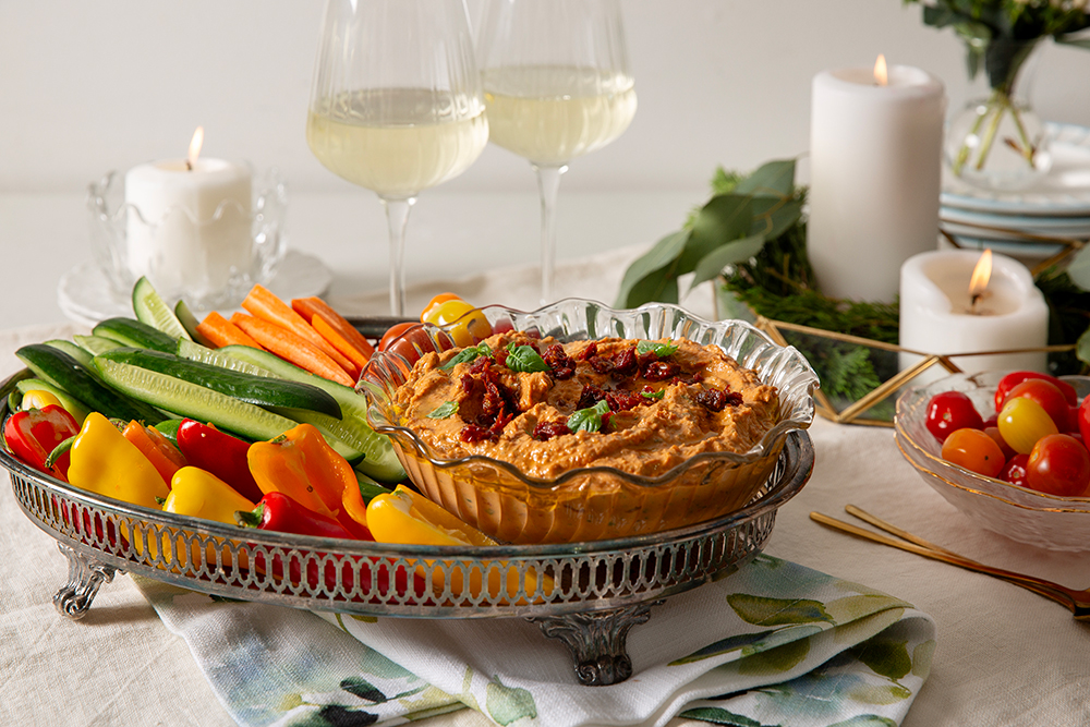 Sun-Dried Tomato and Basil Hummus