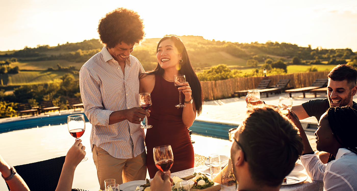 People toasting with wine