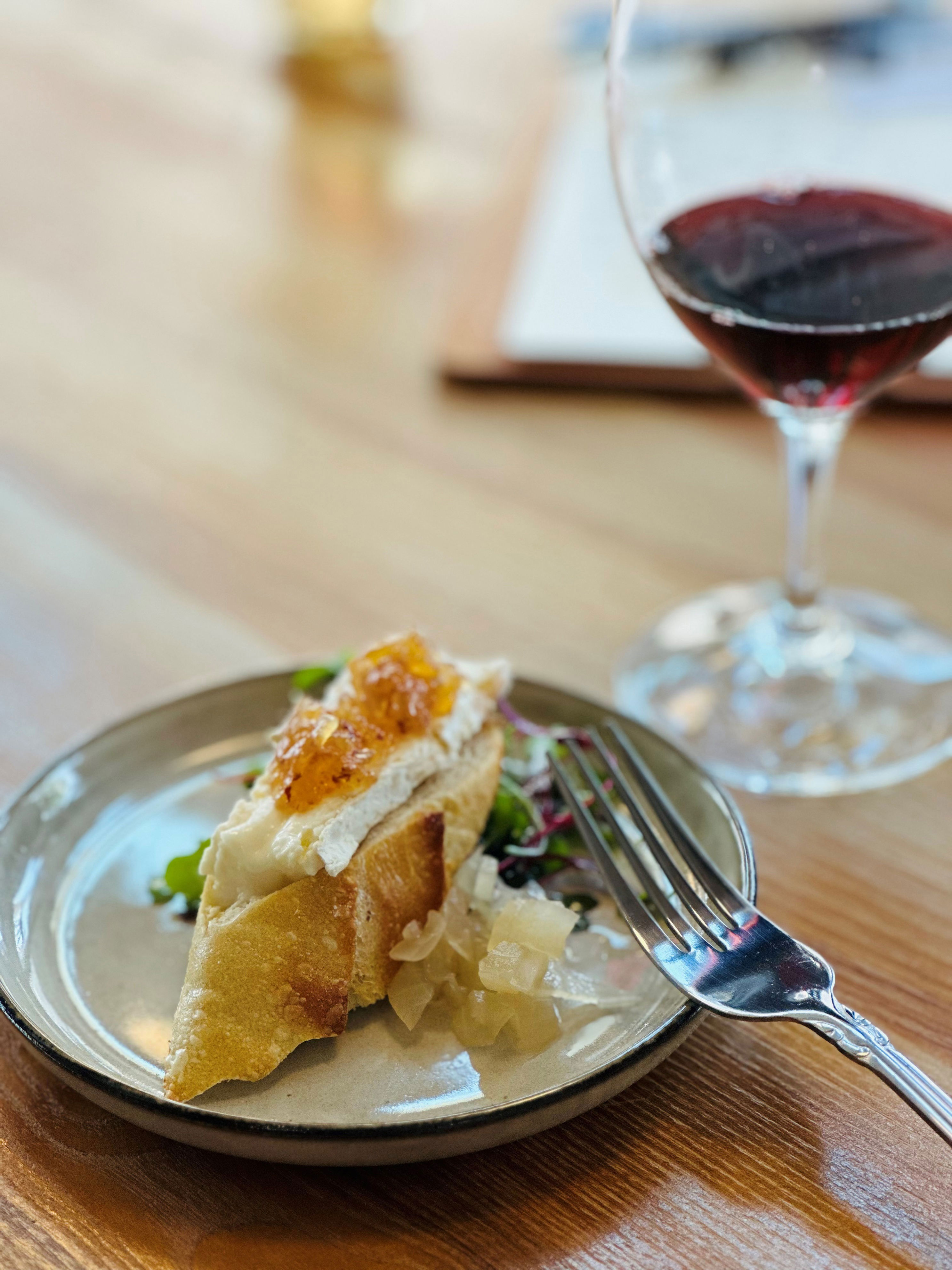 Baguette with bacon jam