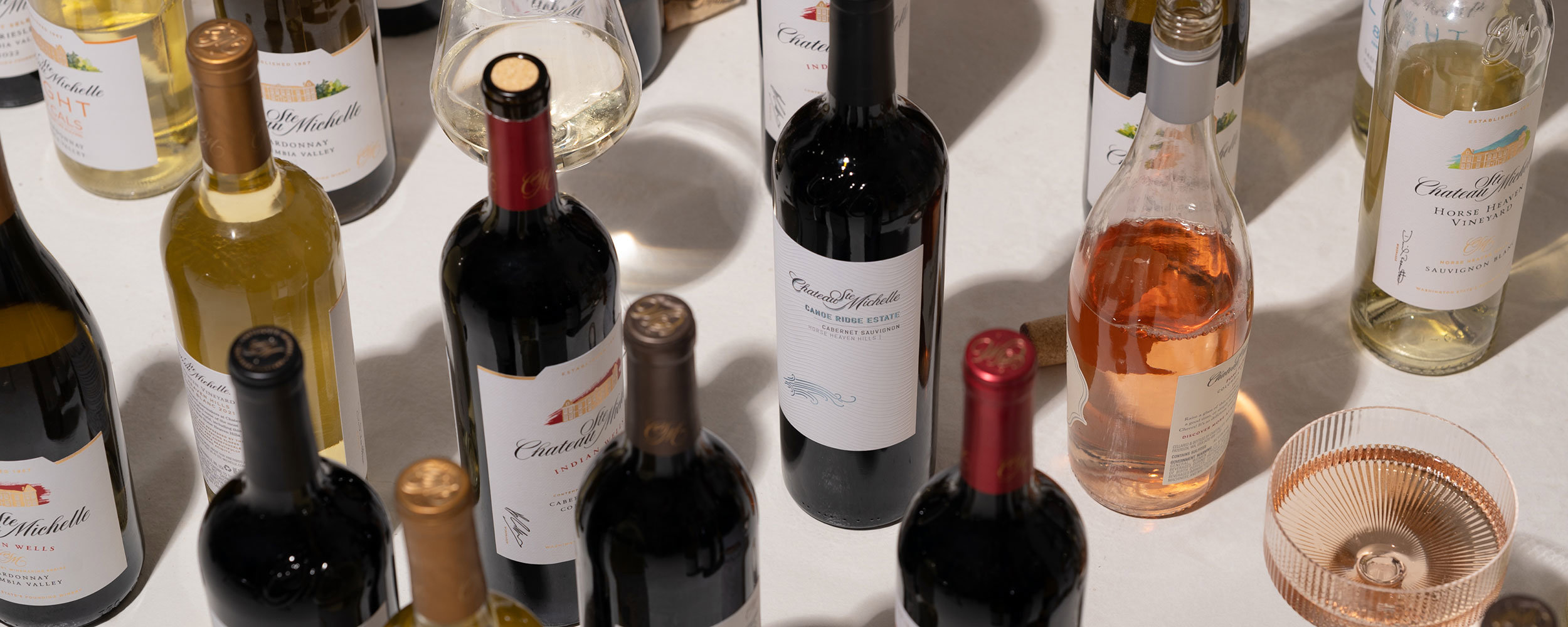 Bottles of Chateau Ste. Michelle wines