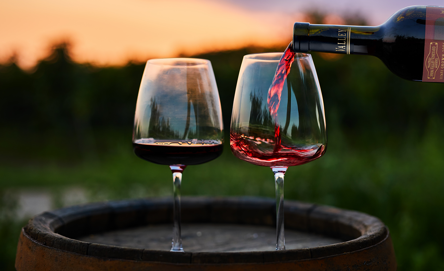 Two glasses of red wine