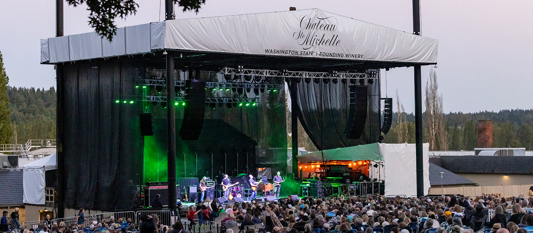 people watching a concert at Chateau Ste Michelle