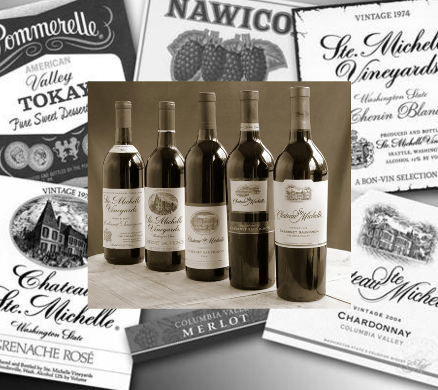 Historic Chateau Ste. Michelle bottles & labels