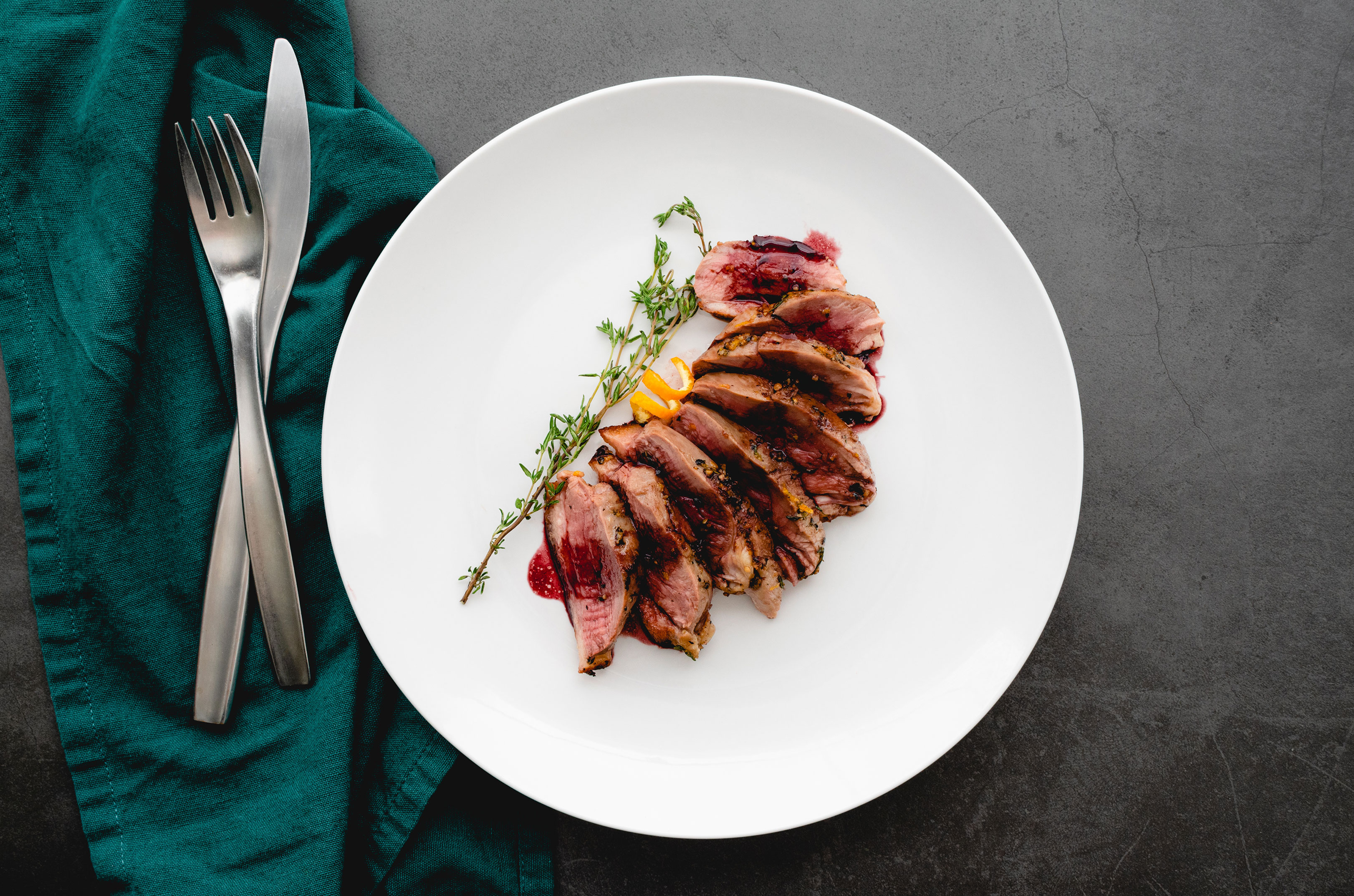 Duck Breast with Red Wine Sauce