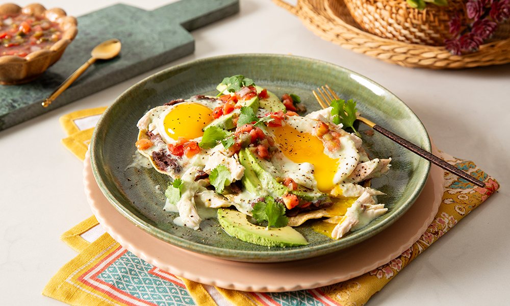 plate of eggs and avocados
