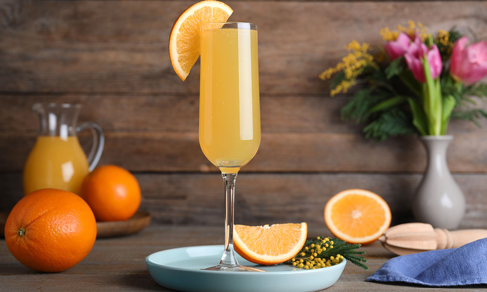 Mimosa with spring flowers