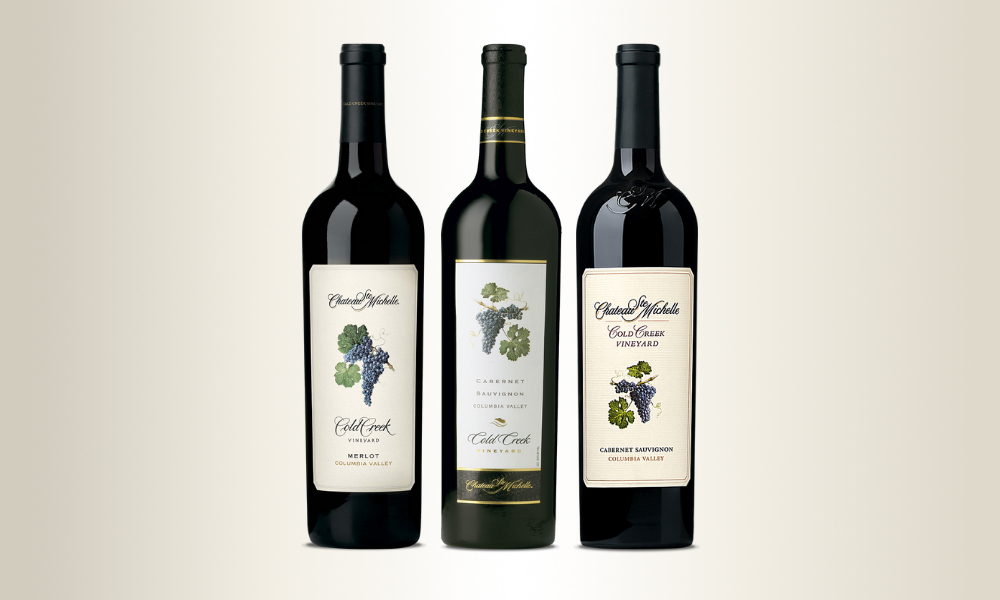 Bottles of Cold Creek Library Red Wines