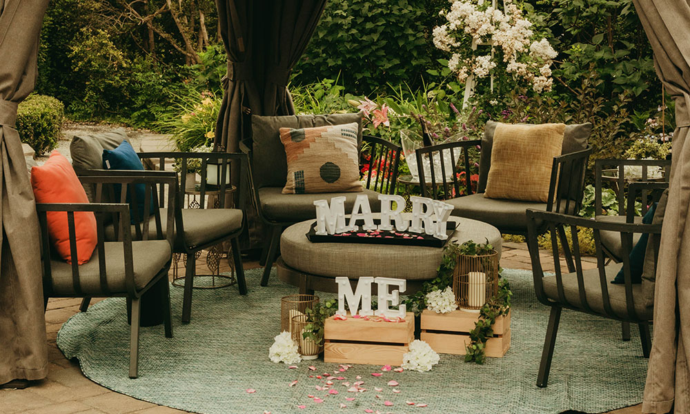 Cabana set up for proposal experience