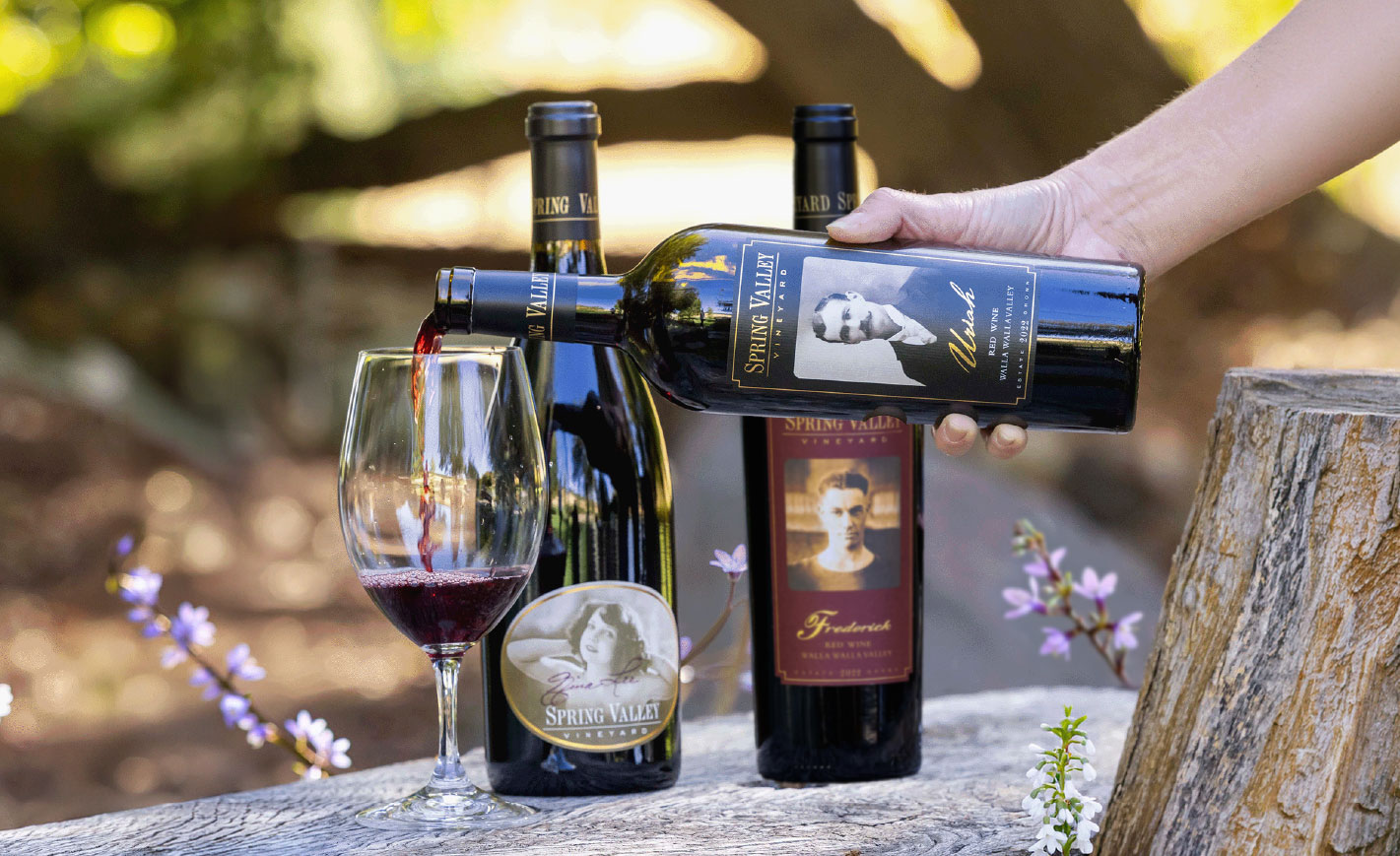 Pouring a glass of Uriah 