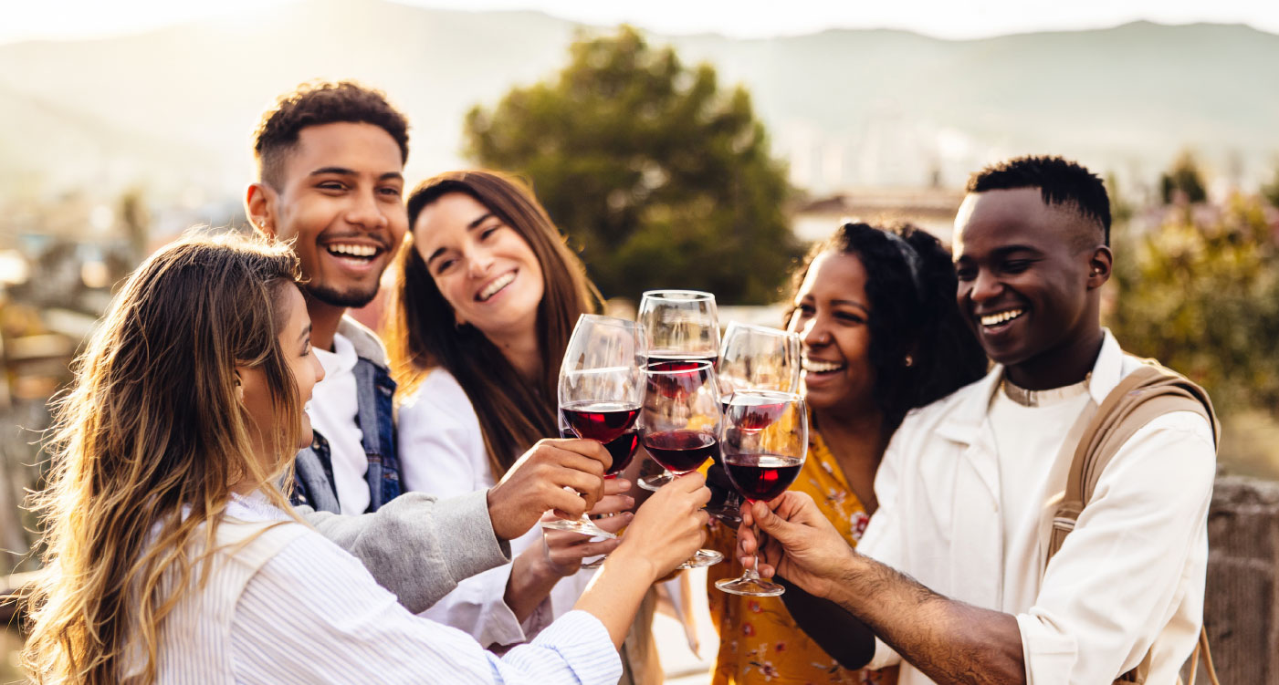 People toasting with wine