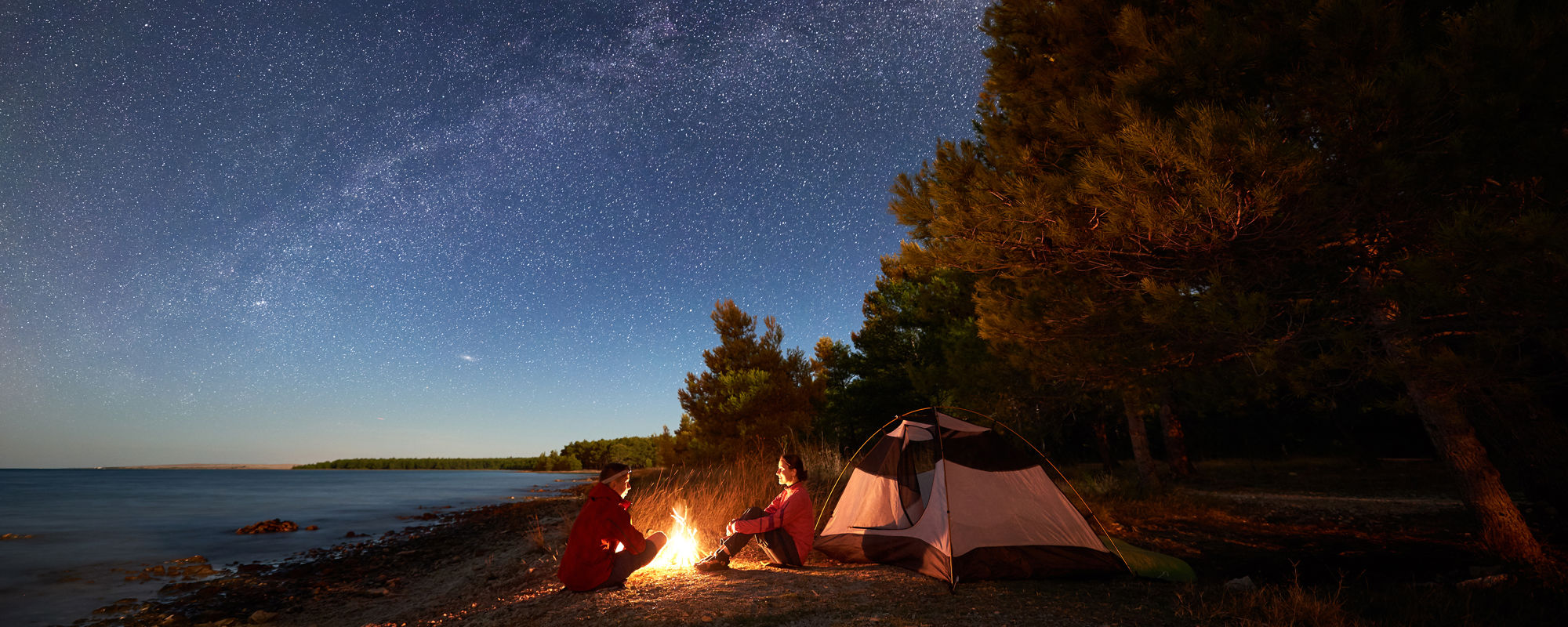 People camping under the stars