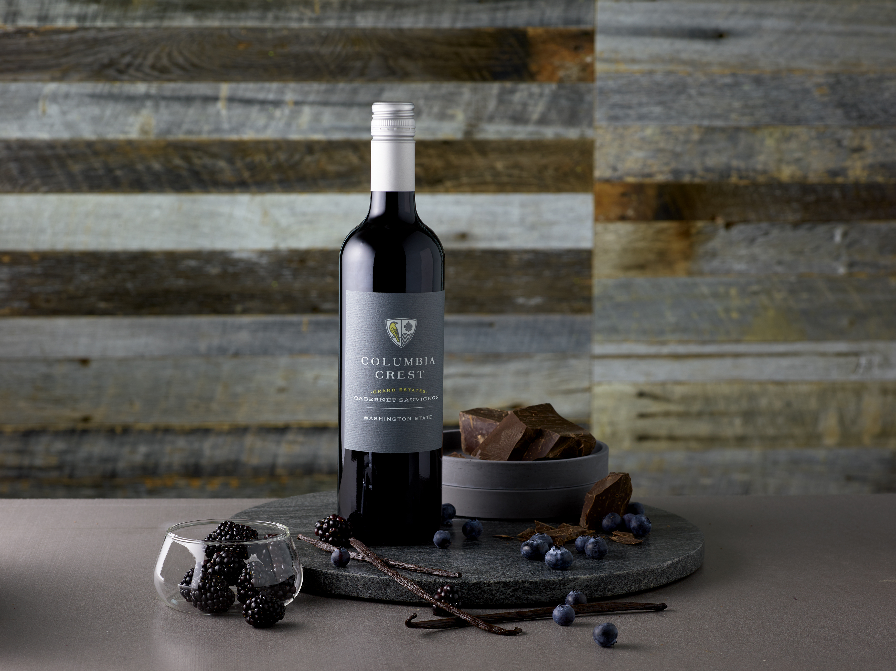 Grand Estates Cabernet Sauvignon with blackberries and chocolate